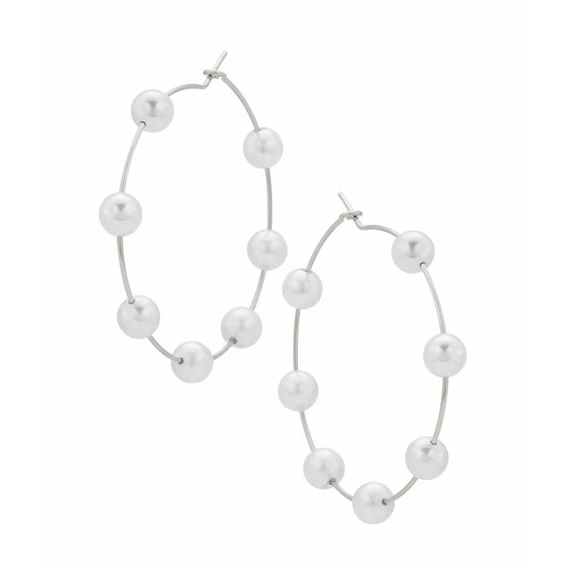 Chic Pearl Earrings Hoop Oversized Earrings (MAC320) - Mariam's Collection