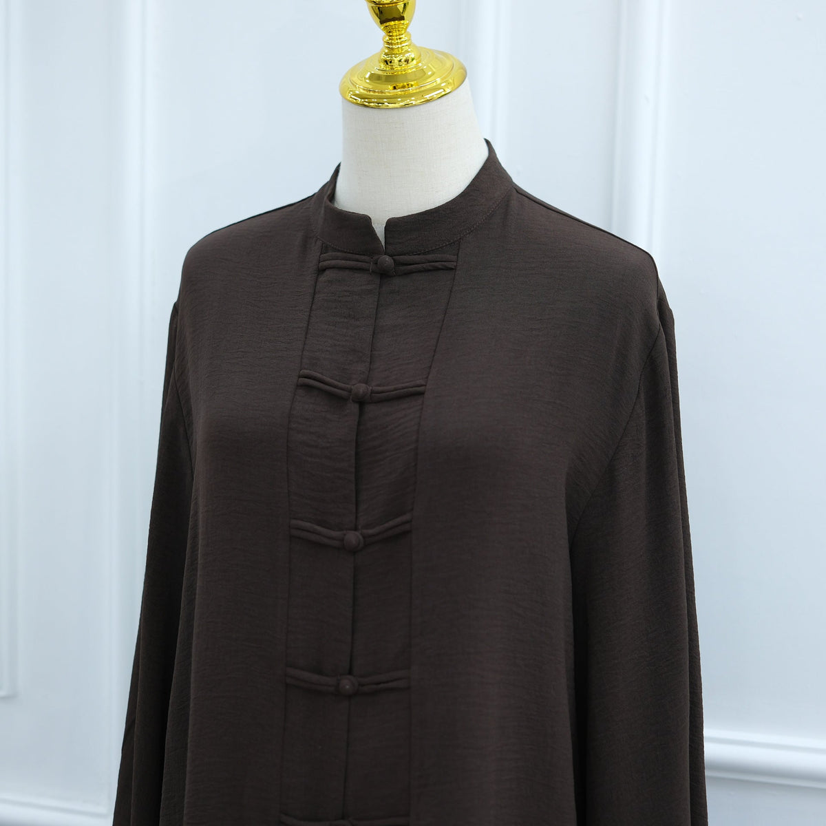 Chinese Frog Button Tunic & Lined Maxi Skirt Two-Piece Set(MS514) - Mariam's Collection