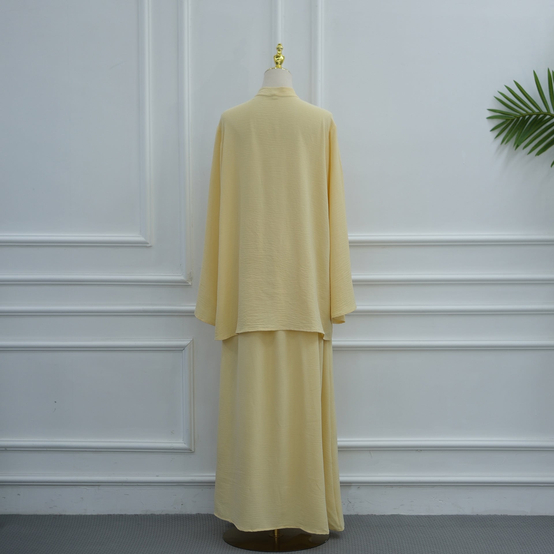 Chinese Frog Button Tunic & Lined Maxi Skirt Two-Piece Set(MS514) - Mariam's Collection