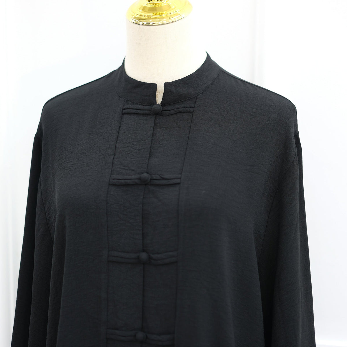 Chinese Frog Button Tunic & Lined Maxi Skirt Two-Piece Set(MS514) - Mariam's Collection