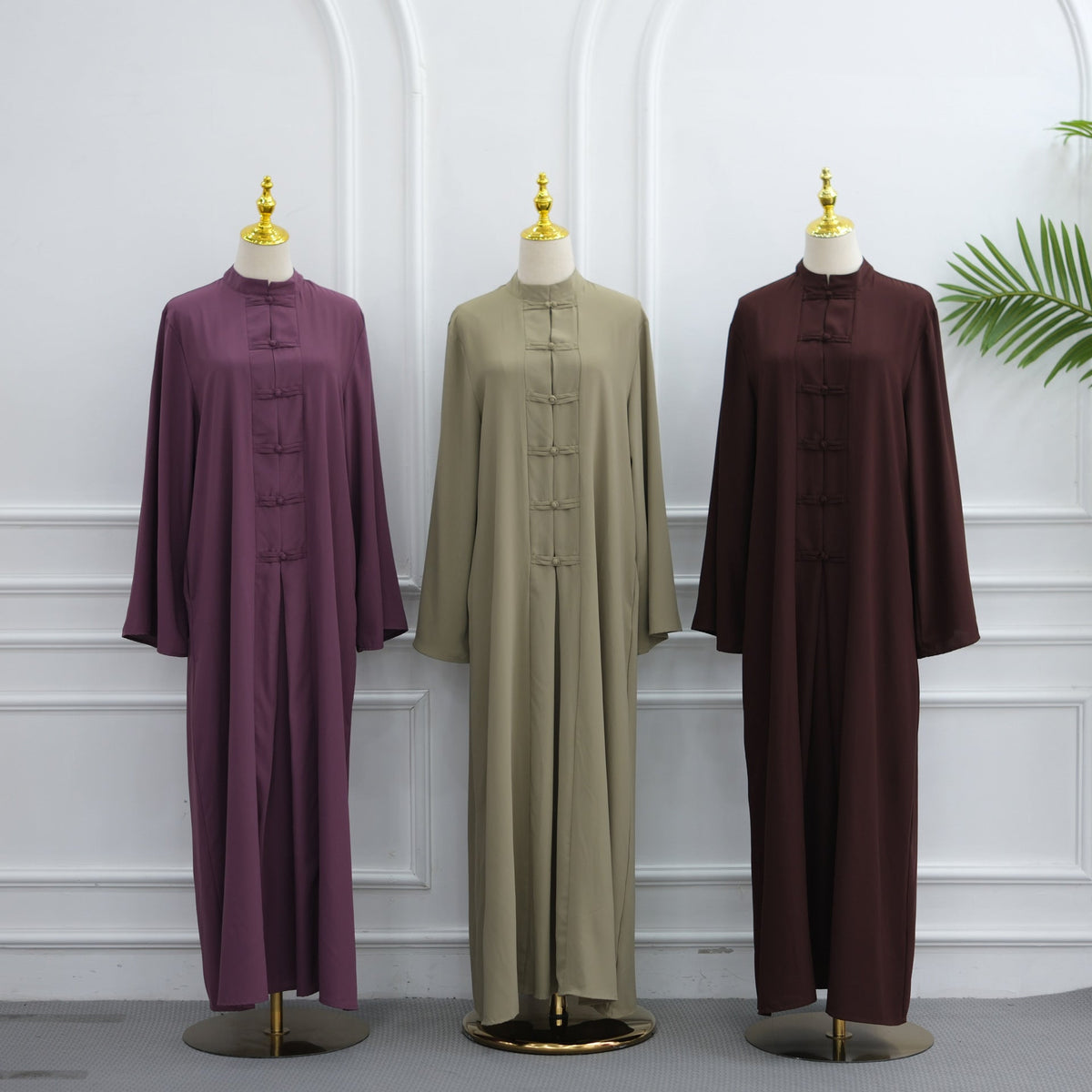 Chinese-Inspired Nida Modest Maxi Dress(MA469) - Mariam's Collection
