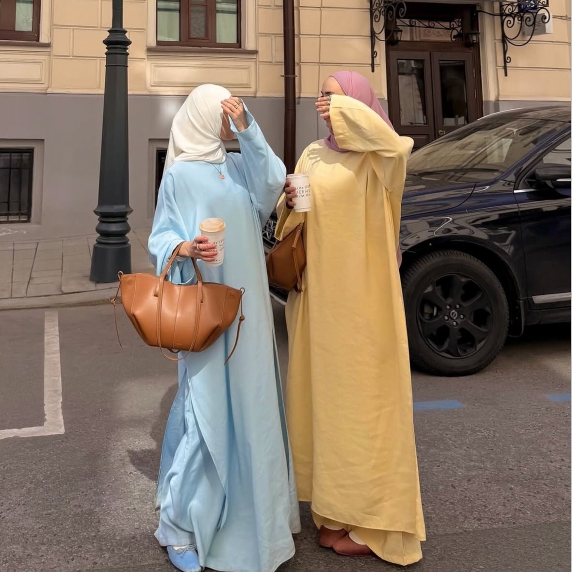 Comfortable Solid Color Abaya & Loose Pants Set | 2-Piece Casual Modest Abaya Outfit (MS136) - Mariam's Collection