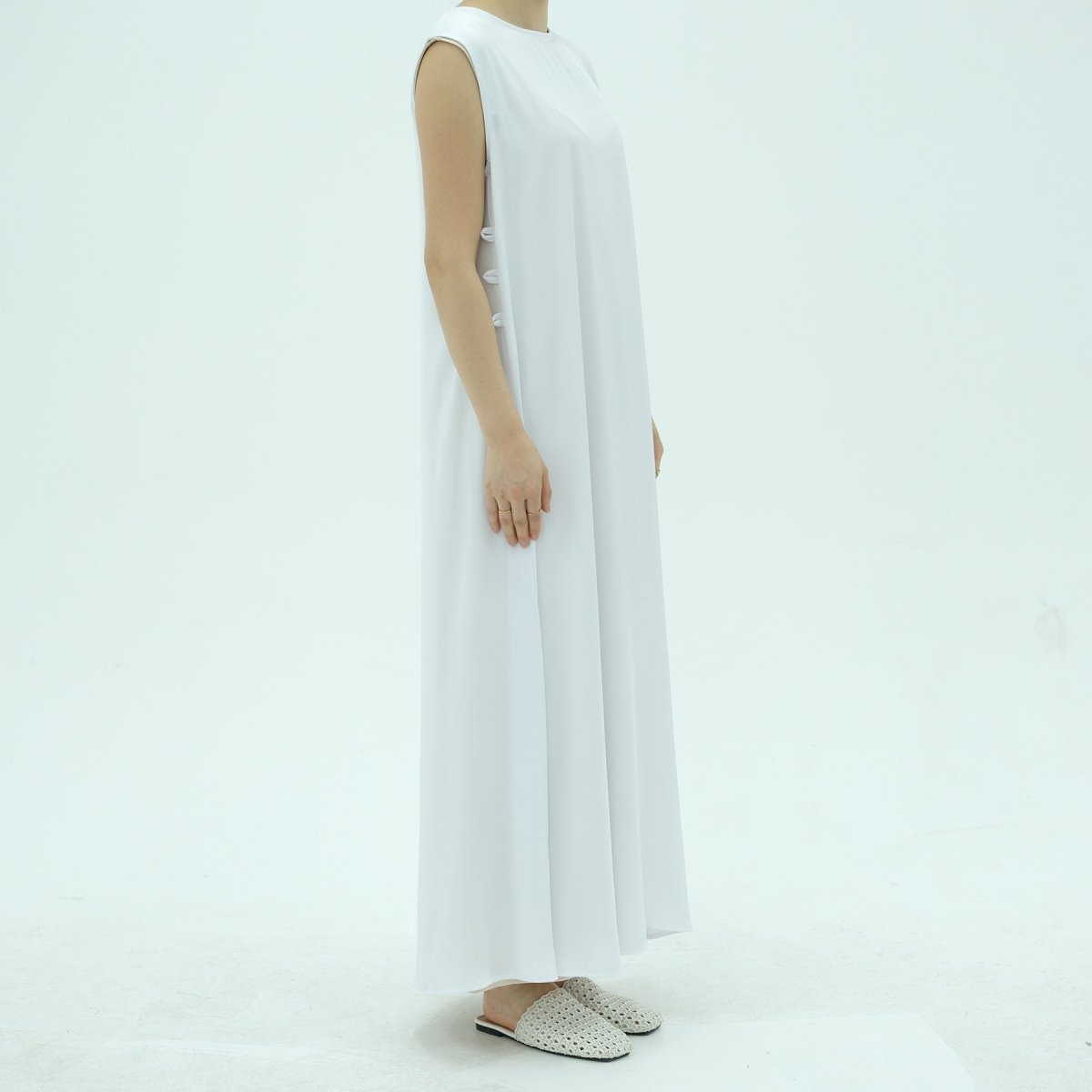 Corset-Back Lace-Up Sleeveless Maxi Dress(MS472) - Mariam's Collection