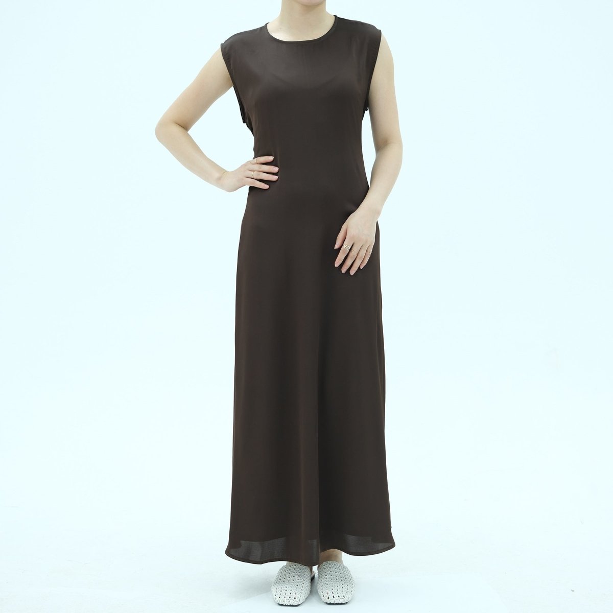 Corset-Back Lace-Up Sleeveless Maxi Dress(MS472) - Mariam's Collection