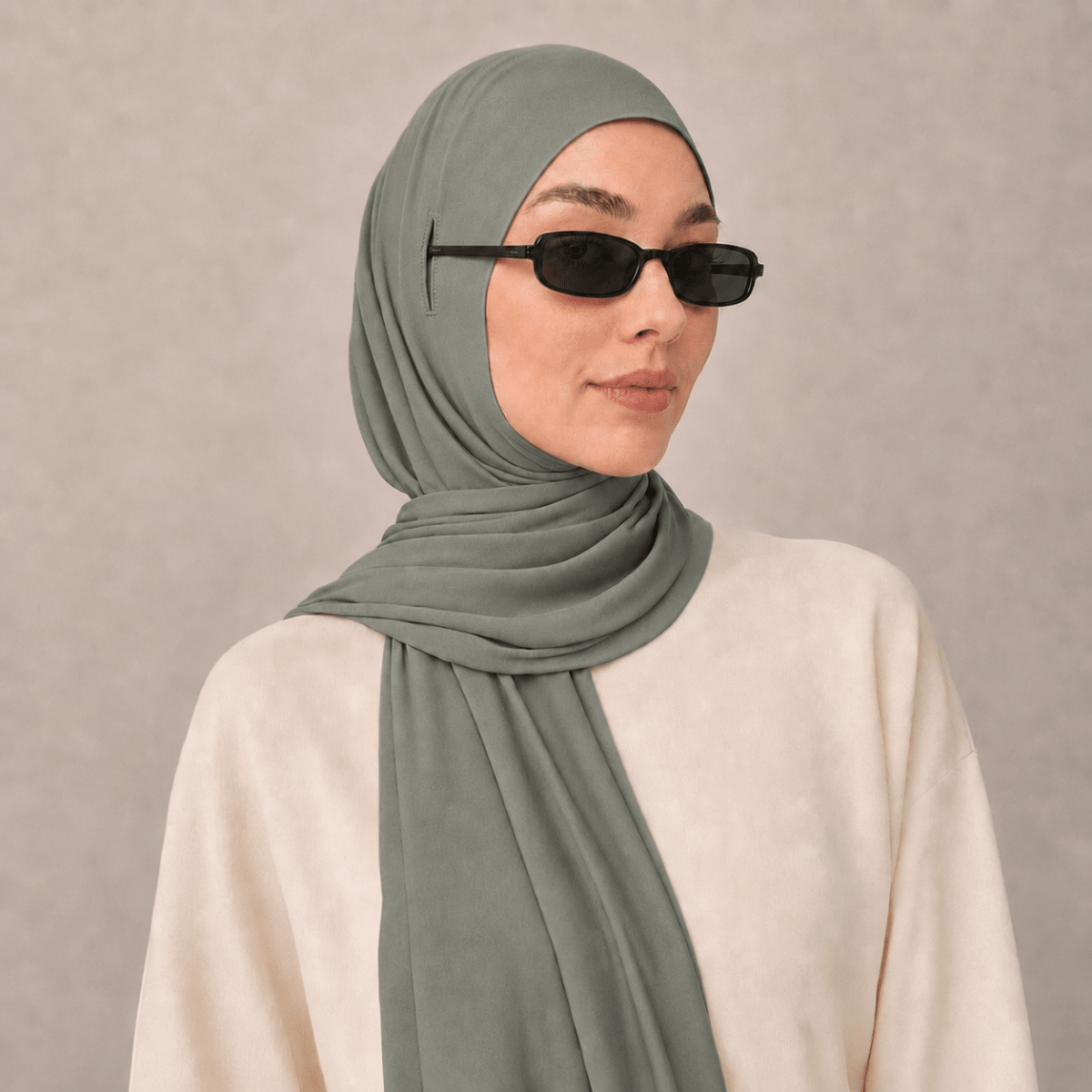 Cotton Modal Long Tail Hijab – Non-Slip, Breathable Instant Hijab (MH226) - Mariam's Collection