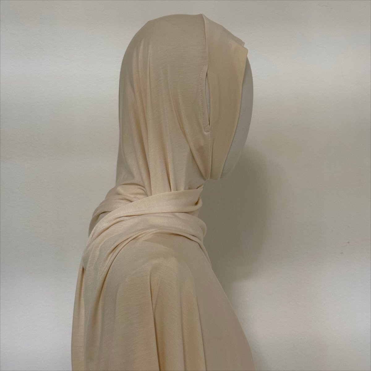 Cotton Modal Long Tail Hijab – Non-Slip, Breathable Instant Hijab (MH226) - Mariam's Collection