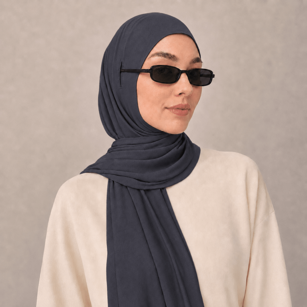 Cotton Modal Long Tail Hijab – Non-Slip, Breathable Instant Hijab (MH226) - Mariam's Collection