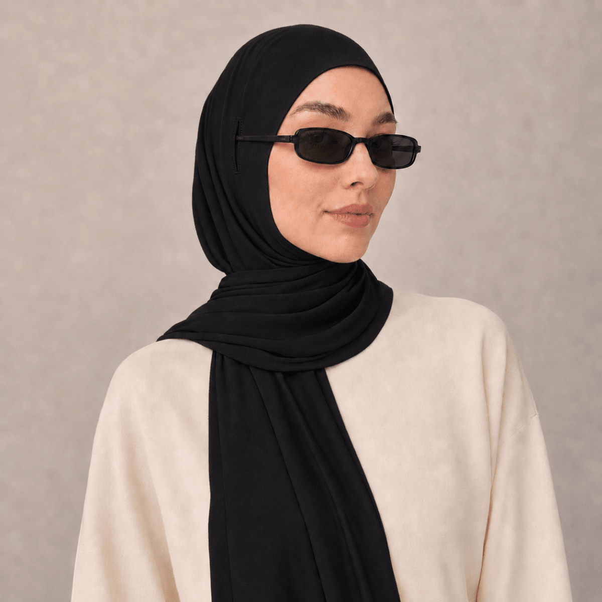 Cotton Modal Long Tail Hijab – Non-Slip, Breathable Instant Hijab (MH226) - Mariam's Collection