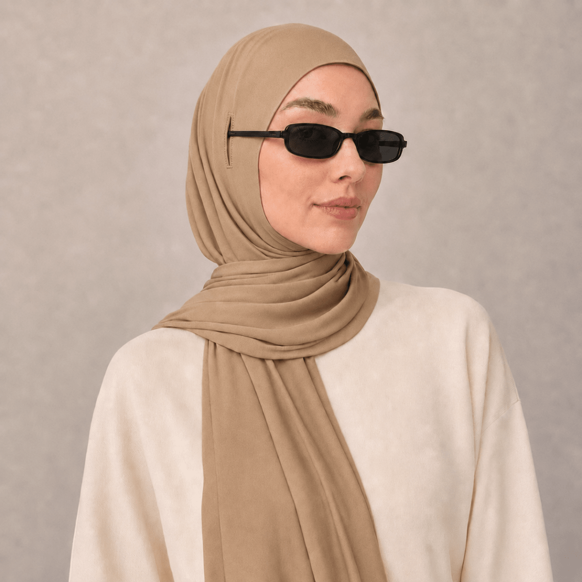 Cotton Modal Long Tail Hijab – Non-Slip, Breathable Instant Hijab (MH226) - Mariam's Collection