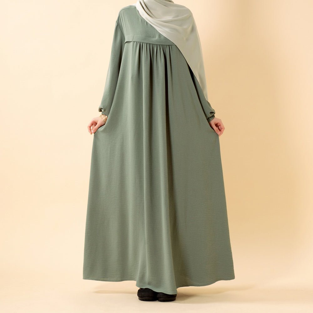 Crepe Abaya with Secure Pockets for Umrah (MA386) - Mariam's Collection
