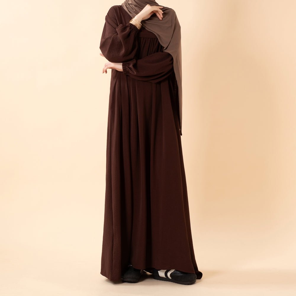 Crepe Abaya with Secure Pockets for Umrah (MA386) - Mariam's Collection