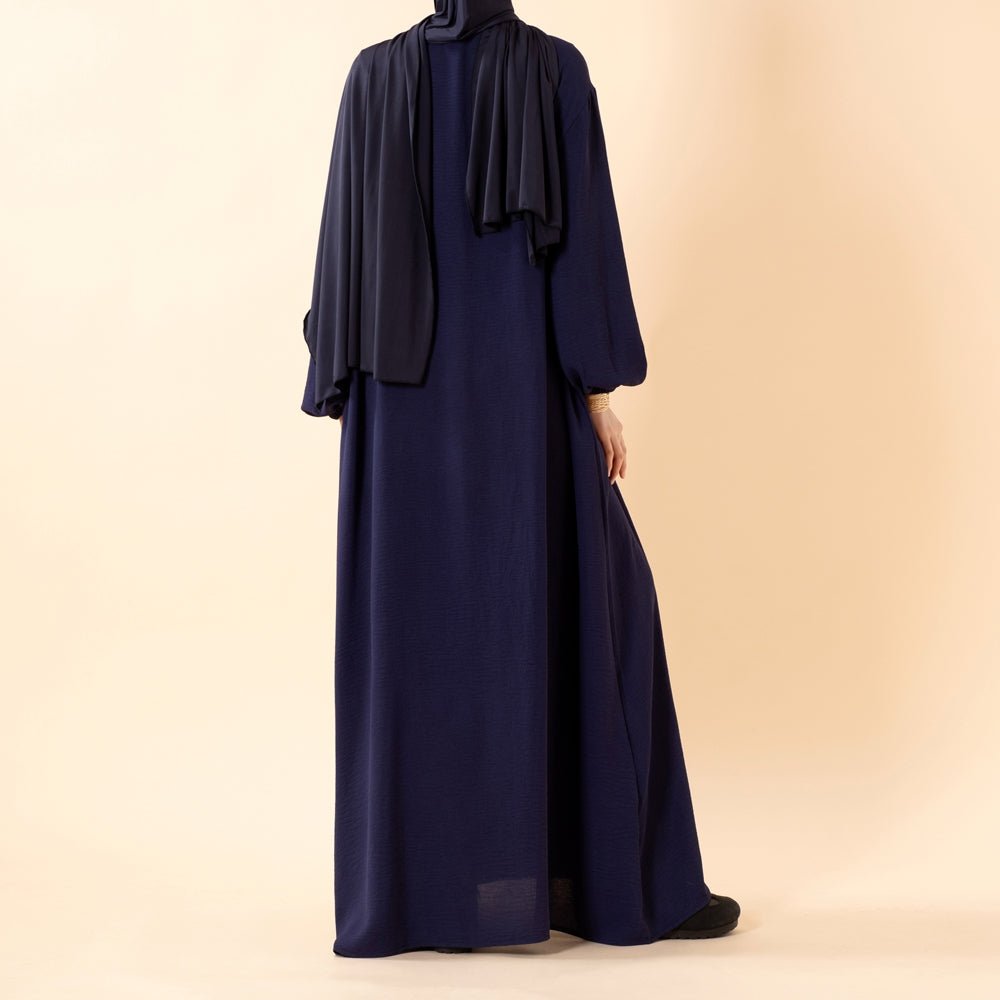 Crepe Abaya with Secure Pockets for Umrah (MA386) - Mariam's Collection