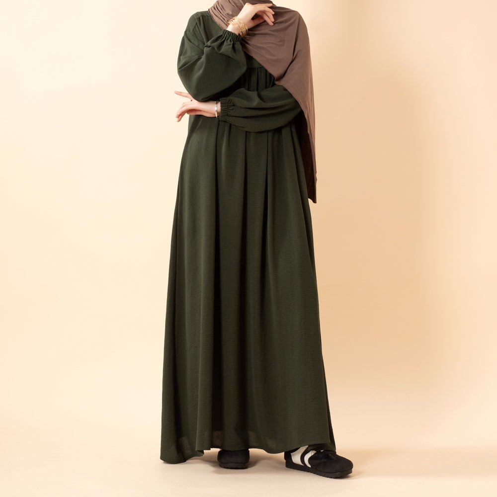 Crepe Abaya with Secure Pockets for Umrah (MA386) - Mariam's Collection