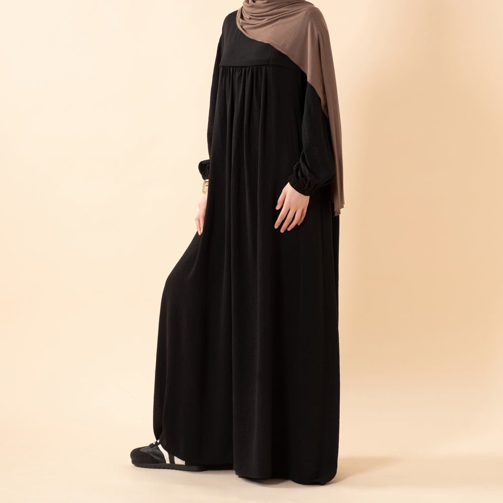 Crepe Abaya with Secure Pockets for Umrah (MA386) - Mariam's Collection