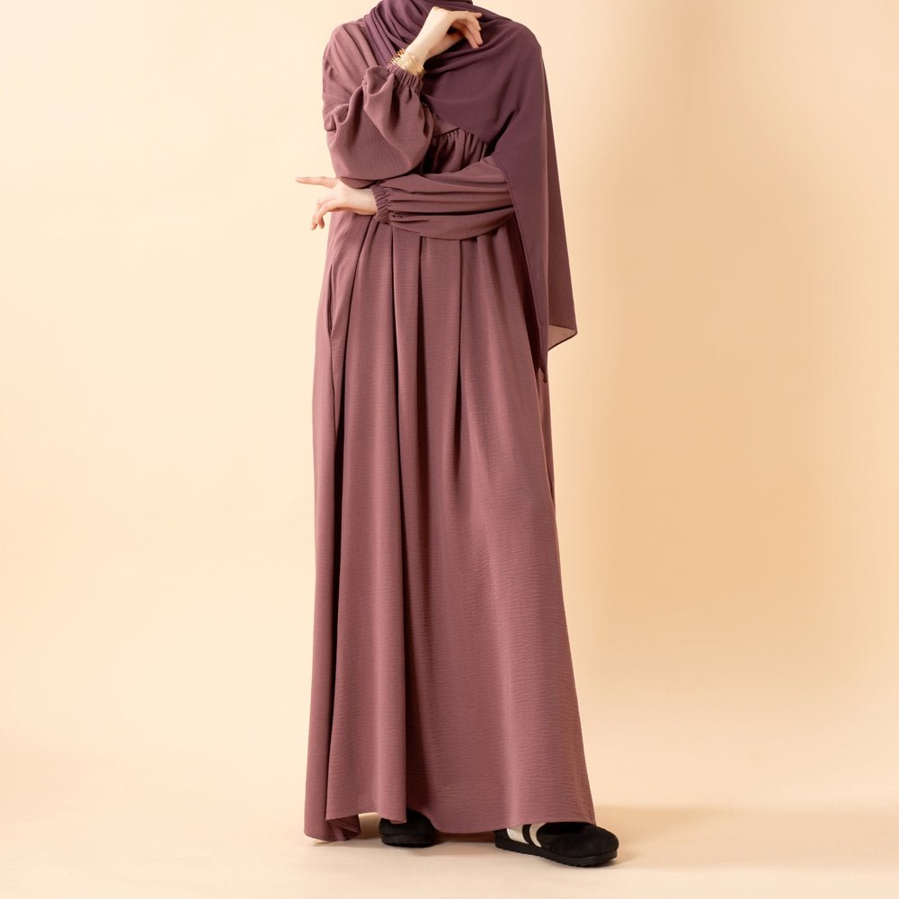 Crepe Abaya with Secure Pockets for Umrah (MA386) - Mariam's Collection