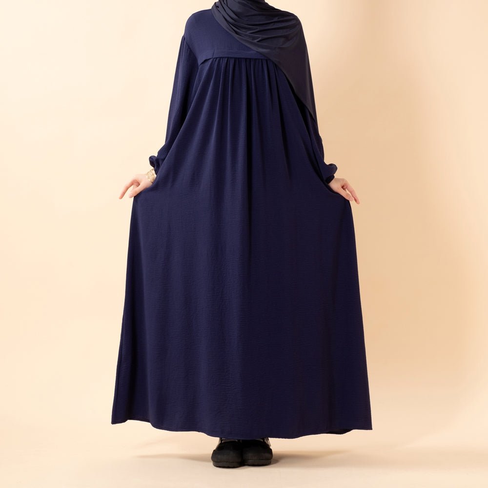 Crepe Abaya with Secure Pockets for Umrah (MA386) - Mariam's Collection