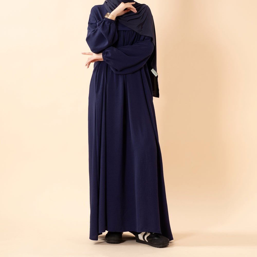 Crepe Abaya with Secure Pockets for Umrah (MA386) - Mariam's Collection