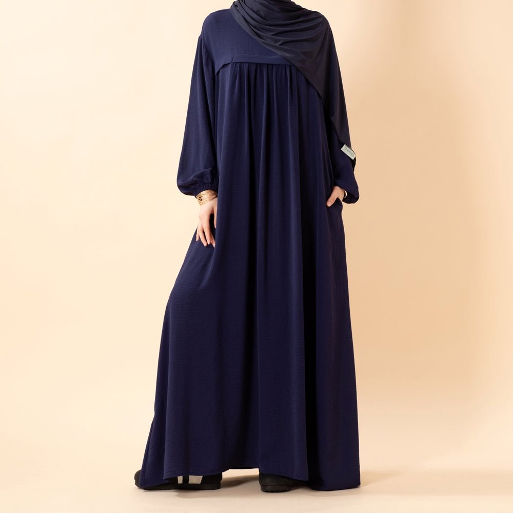 Crepe Abaya with Secure Pockets for Umrah (MA386) - Mariam's Collection