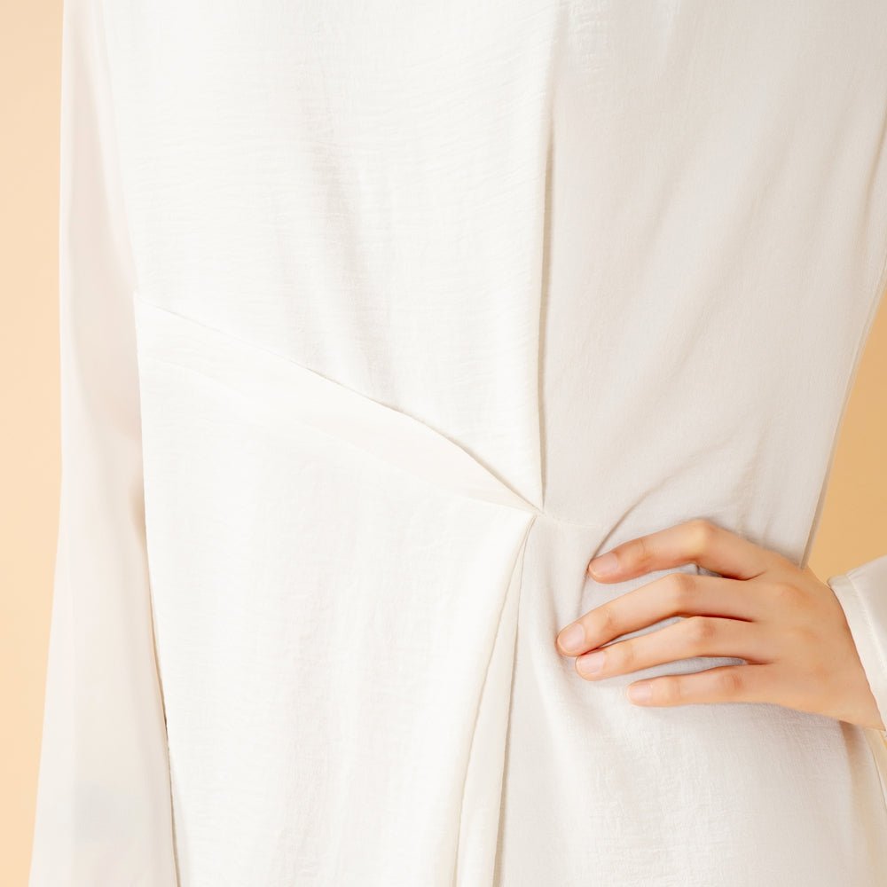 Crepe Sleeveless Maxi Dress with Waist Pleat & Back Zip(MS436) - Mariam's Collection