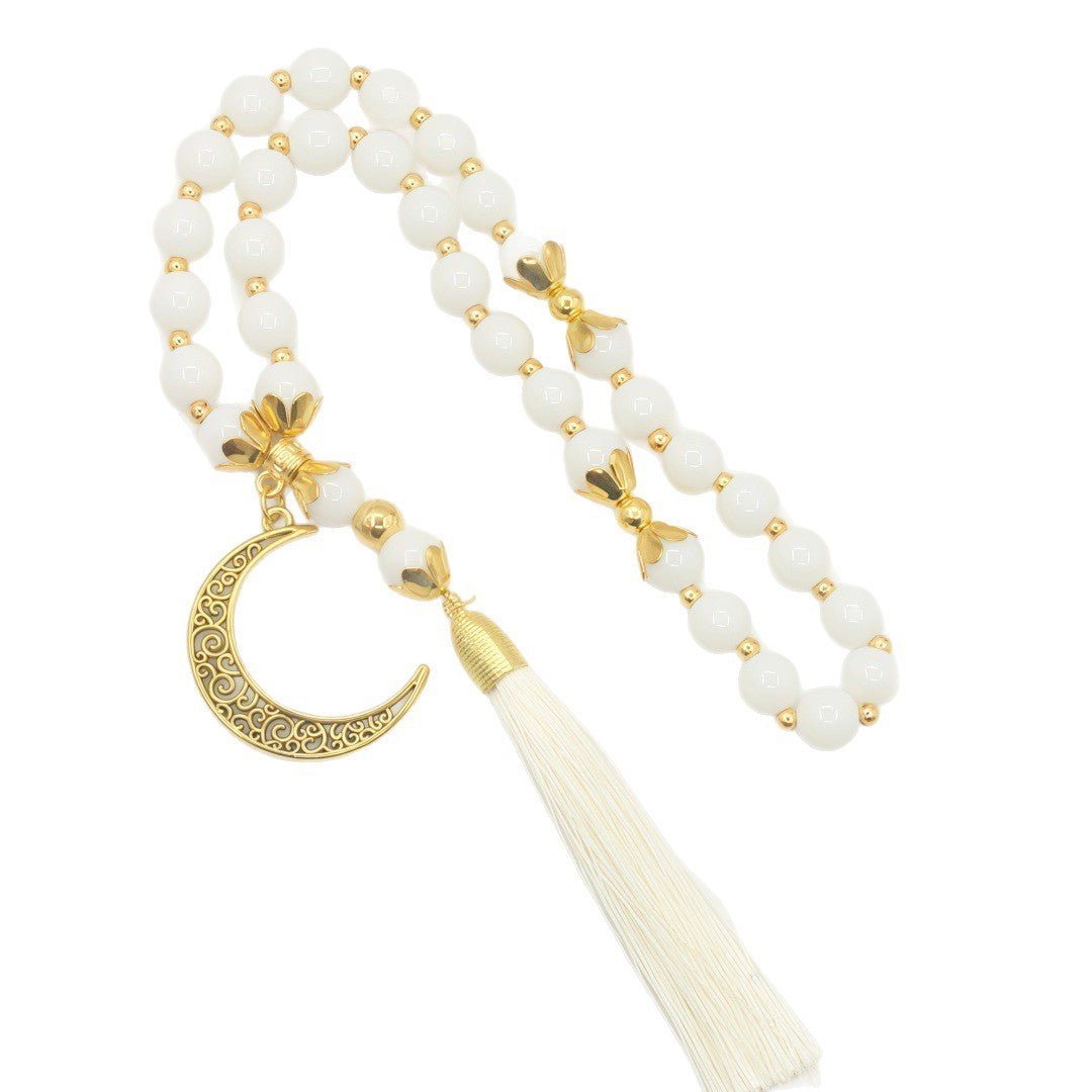 Crescent Moon Tasbih Islamic Prayer Beads Bracelet（MR089） - Mariam's Collection