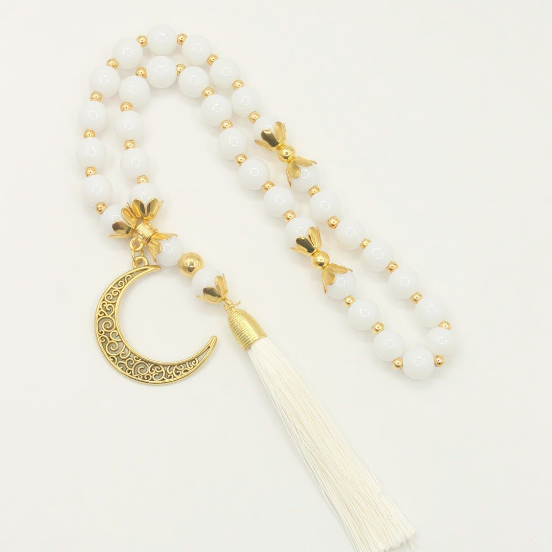 Crescent Moon Tasbih Islamic Prayer Beads Bracelet（MR089） - Mariam's Collection