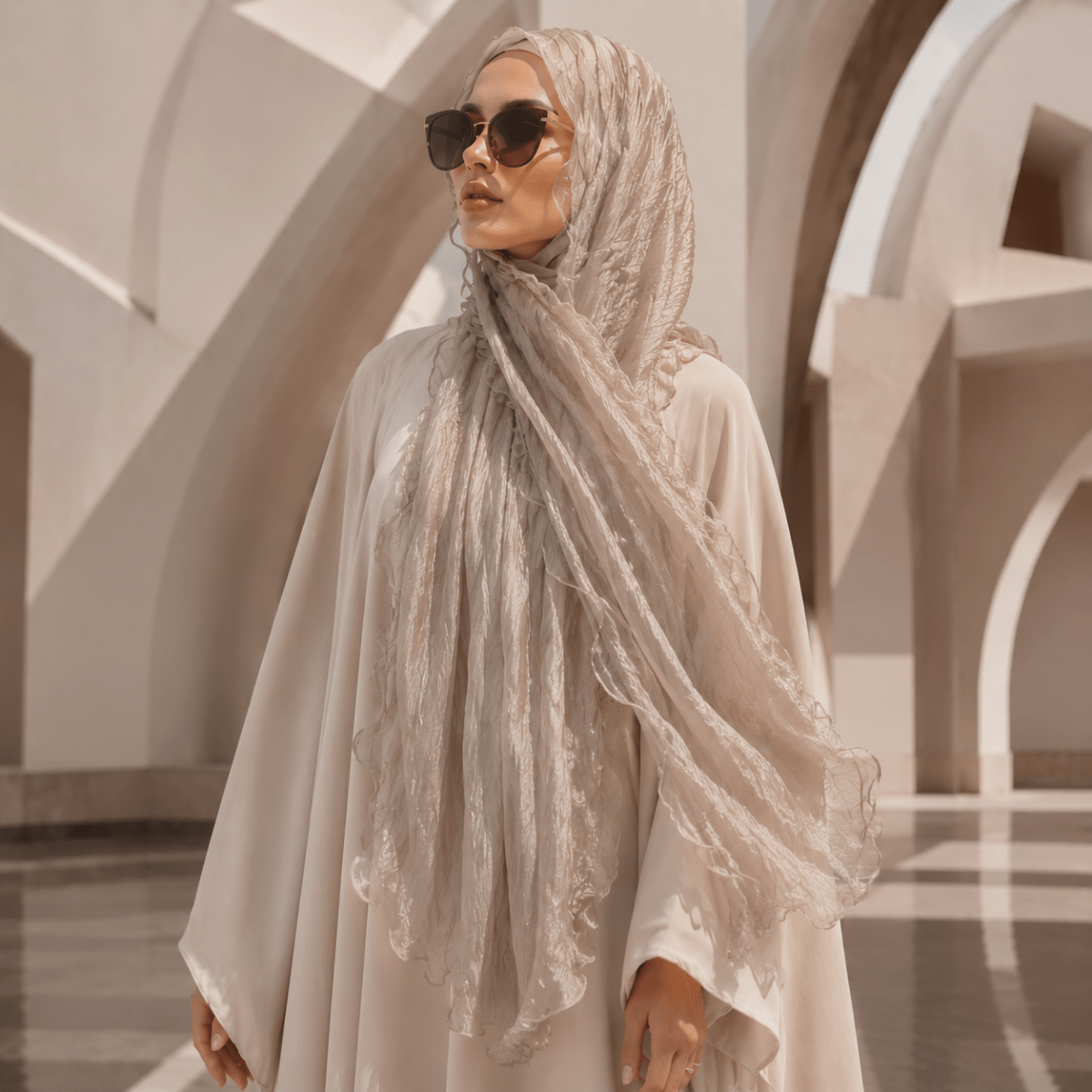 Crinkle Organza Hijab Scarf(MH222) - Mariam's Collection