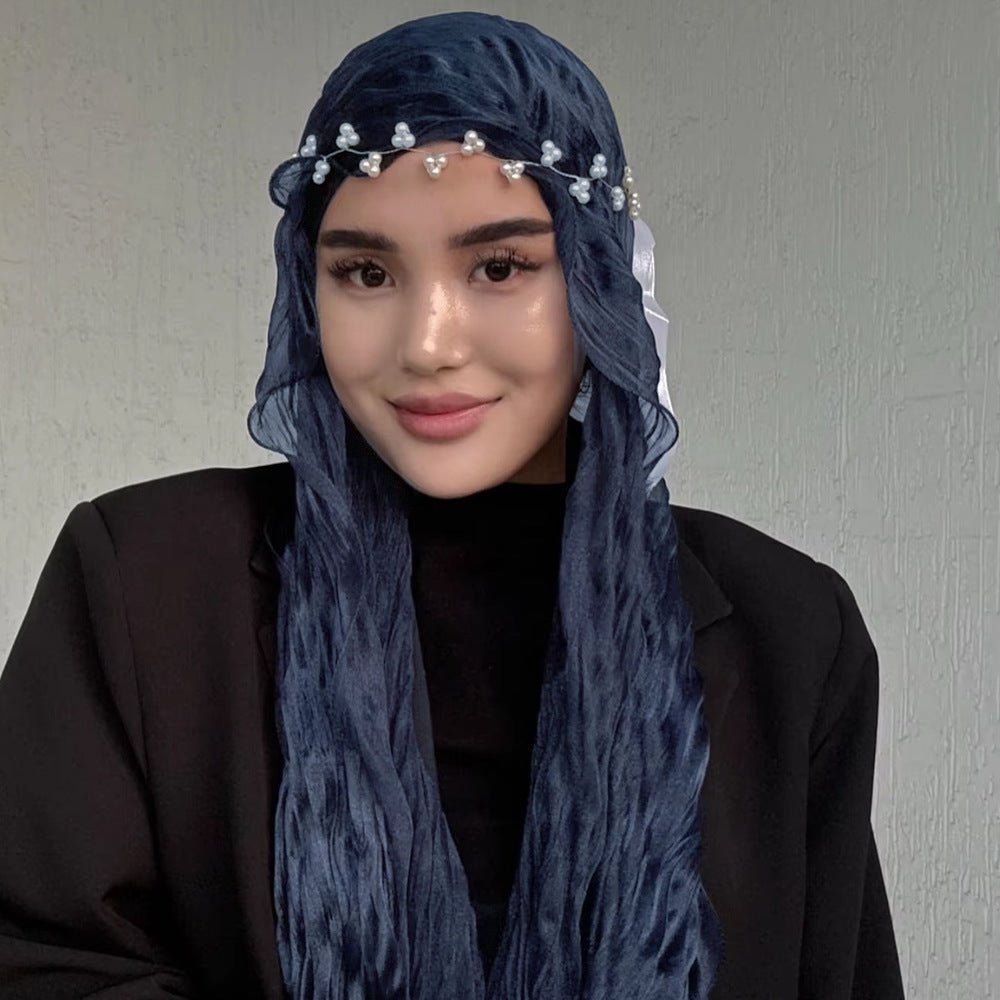 Crinkle Shimmer Hijab(MH228) - Mariam's Collection