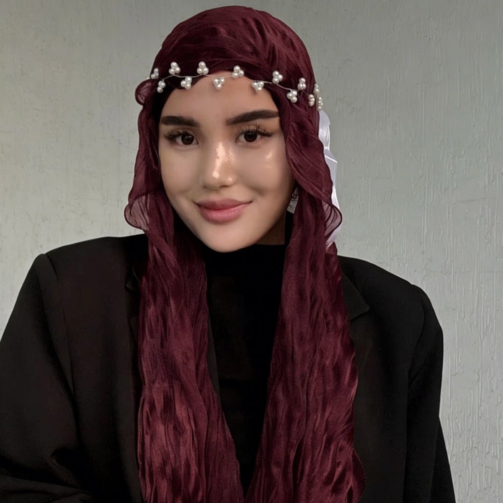 Crinkle Shimmer Hijab(MH228) - Mariam's Collection