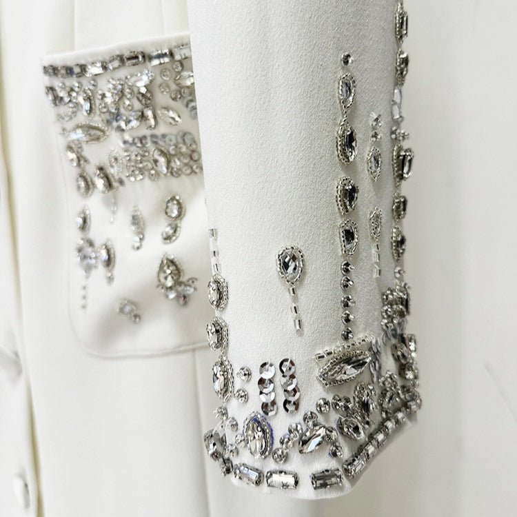 Crystal Embellished Blazer Evening Gown(MS300) - Mariam's Collection