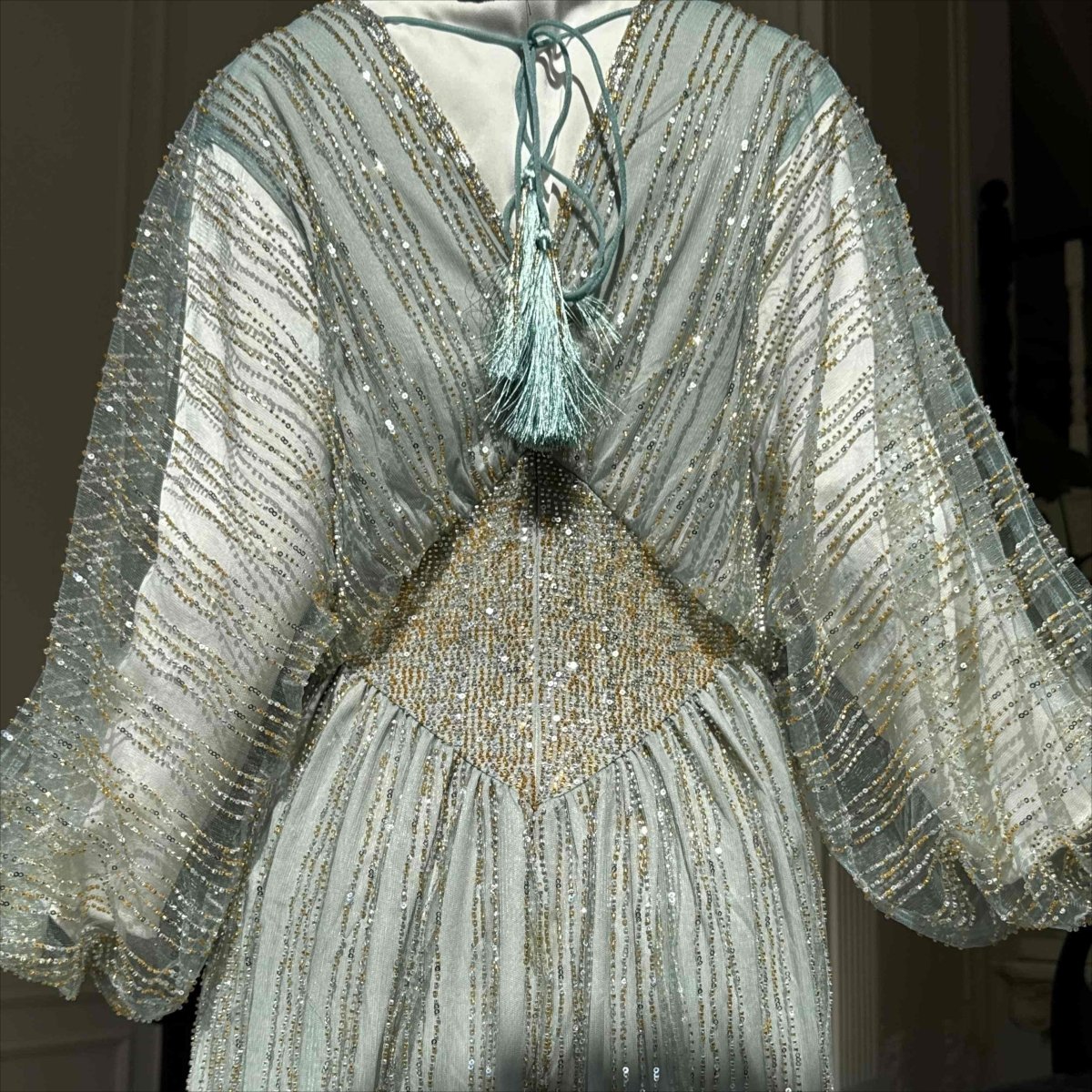 Crystal - Embellished Elegant Abaya with Defined Waist Silhouette (MA391) - Mariam's Collection