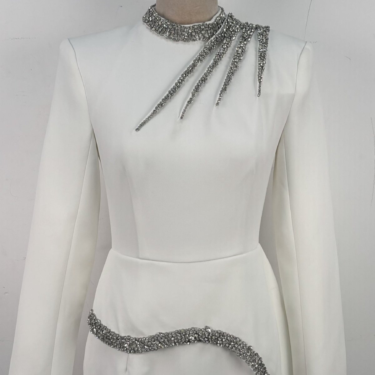 Crystal Embellished Evening Gown(MS313) - Mariam's Collection