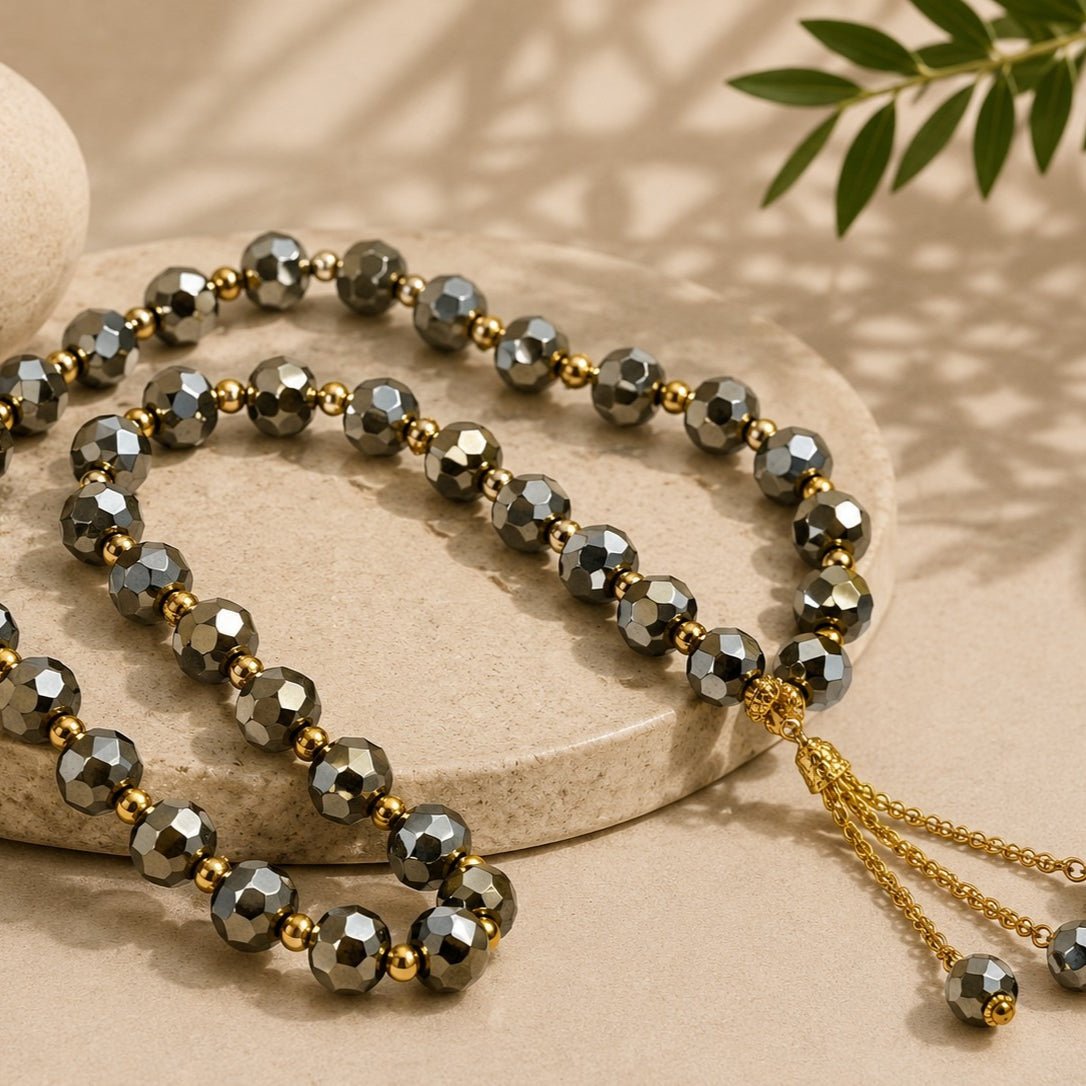Crystal Glass Muslim Prayer Tasbeeh, 33pcs beads (MR039) - Mariam's Collection