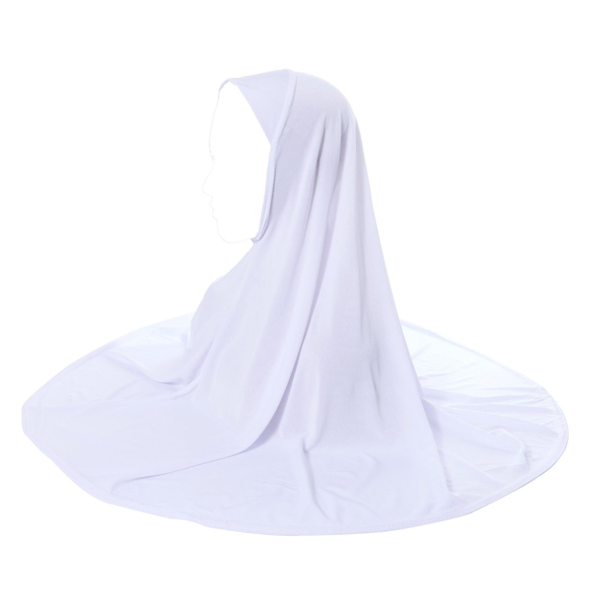 Crystal Linen Round Edge Khimar Hijab(MK028) - Mariam's Collection