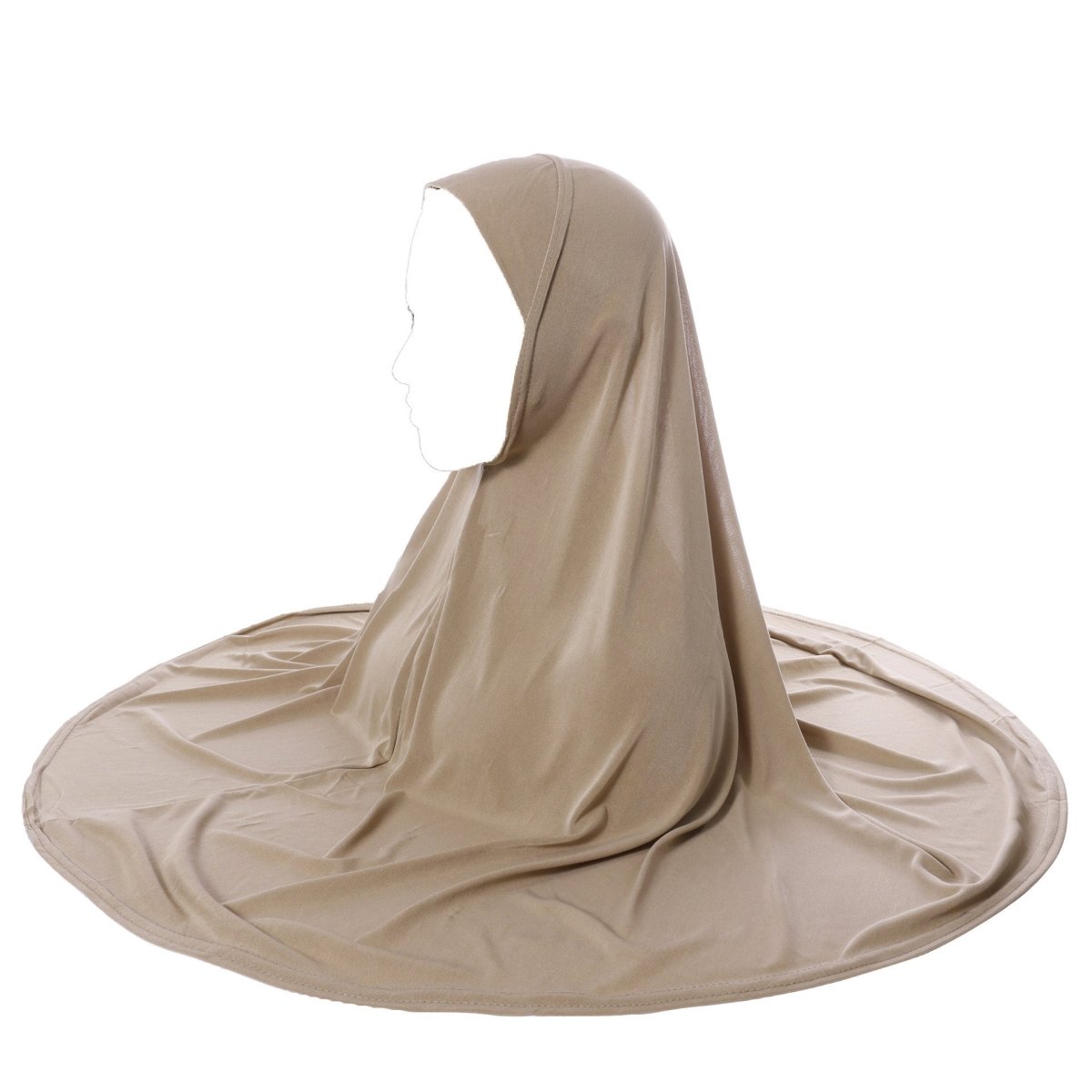 Crystal Linen Round Edge Khimar Hijab(MK028) - Mariam's Collection