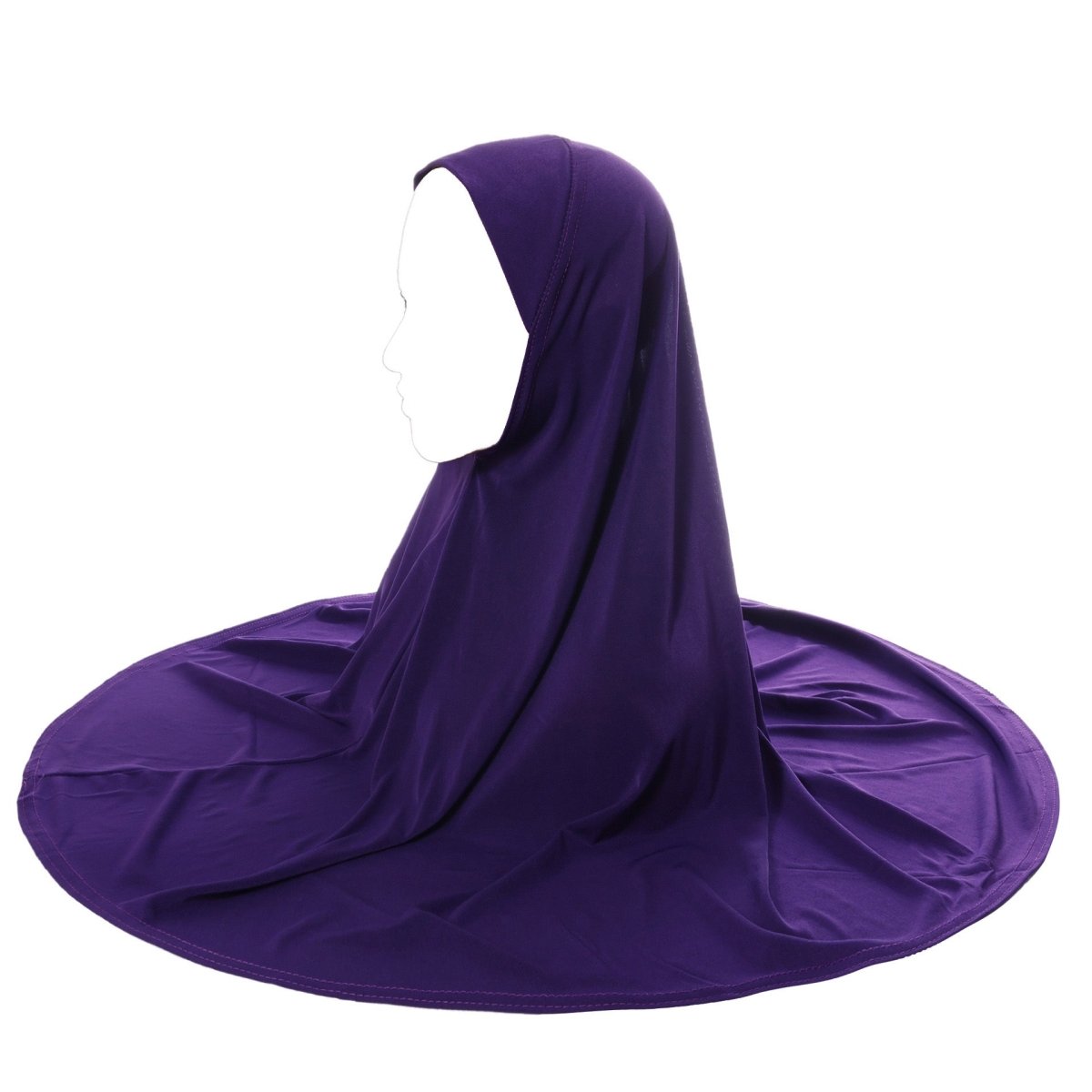 Crystal Linen Round Edge Khimar Hijab(MK028) - Mariam's Collection