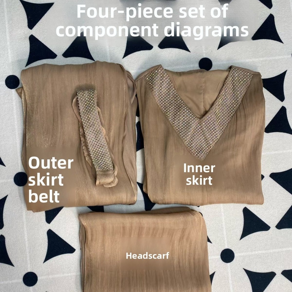 Crystal Mesh Embellished Abaya Set(MOA258) - Mariam's Collection