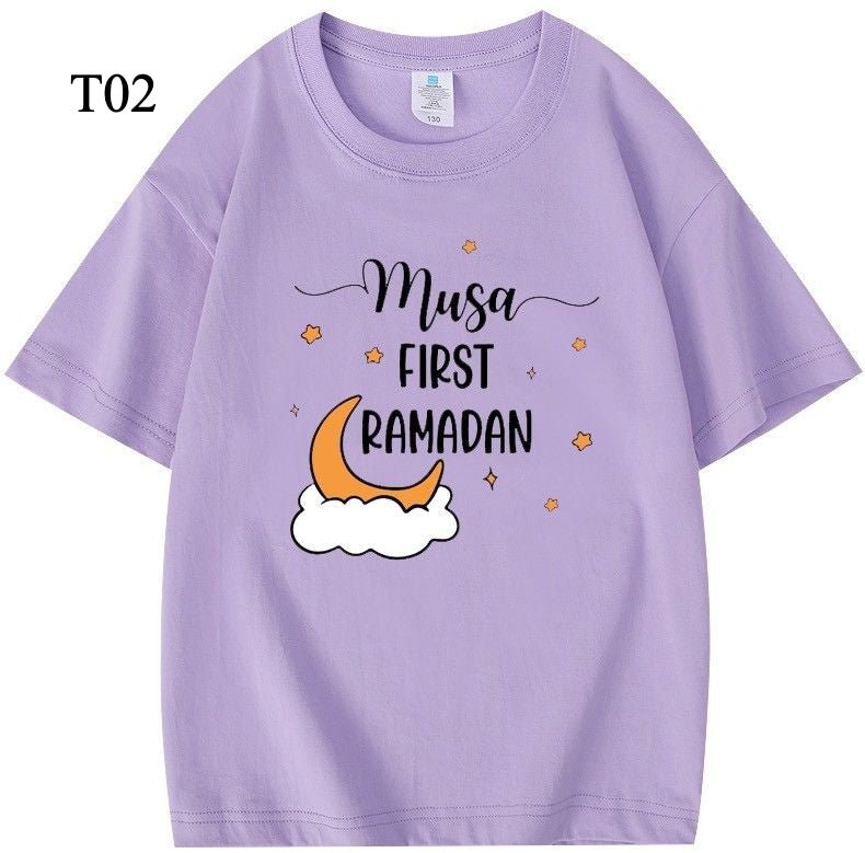 Customized Cotton Parent - Child T-Shirts – Ramadan & Keffiyeh Design for Kids and Adults (MTC001) - Mariam's Collection