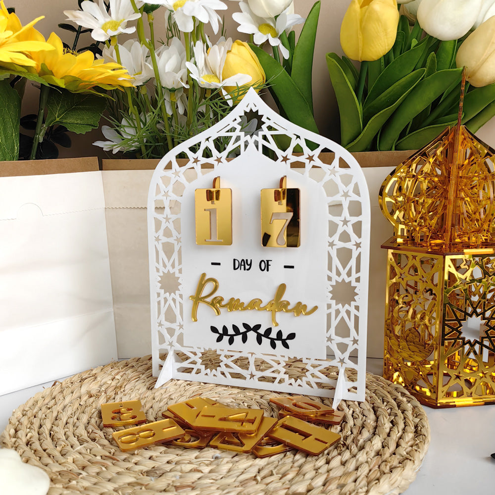 Festive Home Craft Ornament Ramadan Countdown Acrylic Tabletop Decor (MAC403)