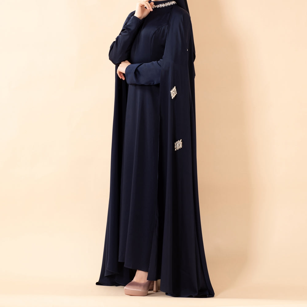 Luxury Satin Royal Cape Abaya(MA326)