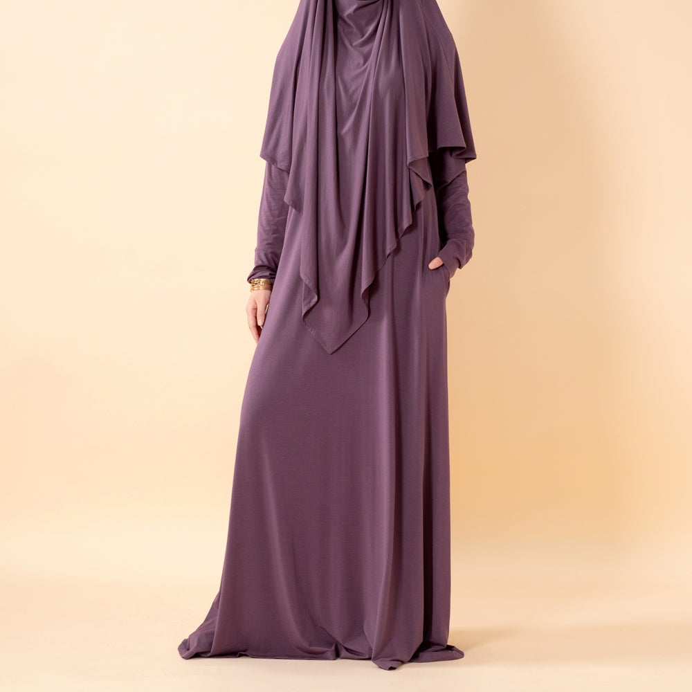 Serenity Veil Set | Premium Lenzing™ Modal Khimar & Dress Two-Piece Set (MK026)