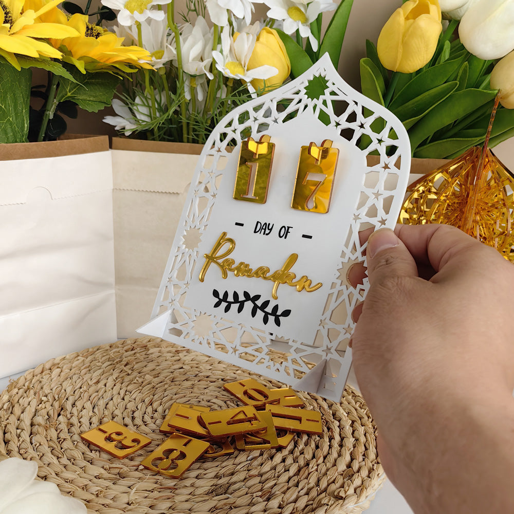 Festive Home Craft Ornament Ramadan Countdown Acrylic Tabletop Decor (MAC403)