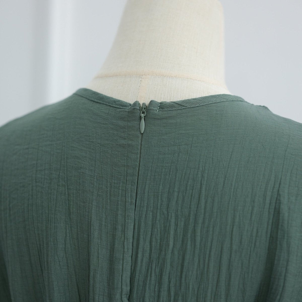 Double - Layer Abaya with Attached Cape | Textured Maxi Dress with Decorative Brooch(MA334) - Mariam's Collection