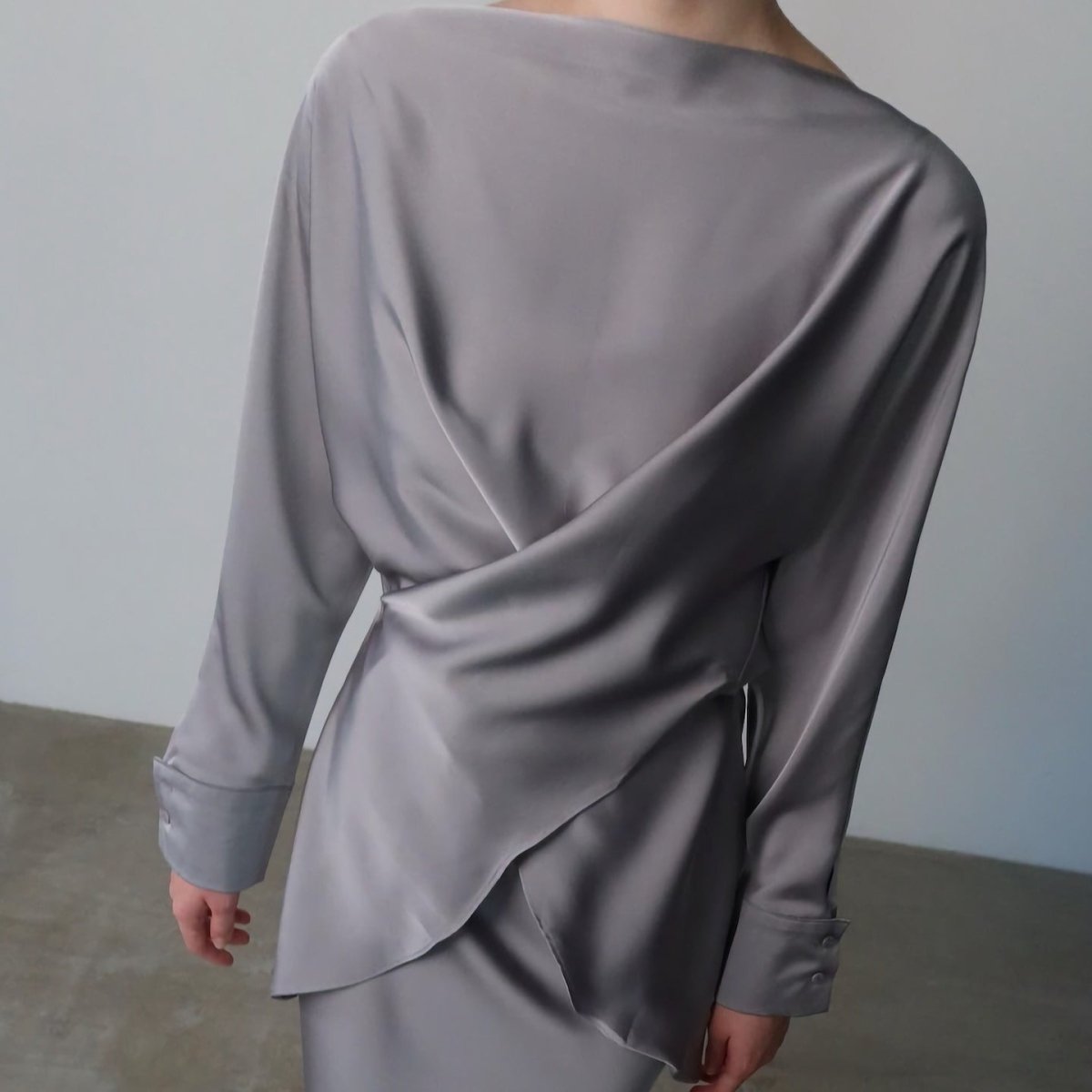 Draped Wrap Top & Maxi Skirt Set(MS333) - Mariam's Collection