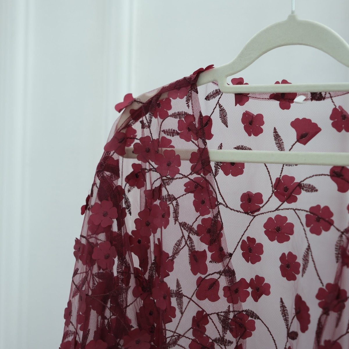 Dreamy 3D Flower Mesh Open Abaya Set(MOA313) - Mariam's Collection