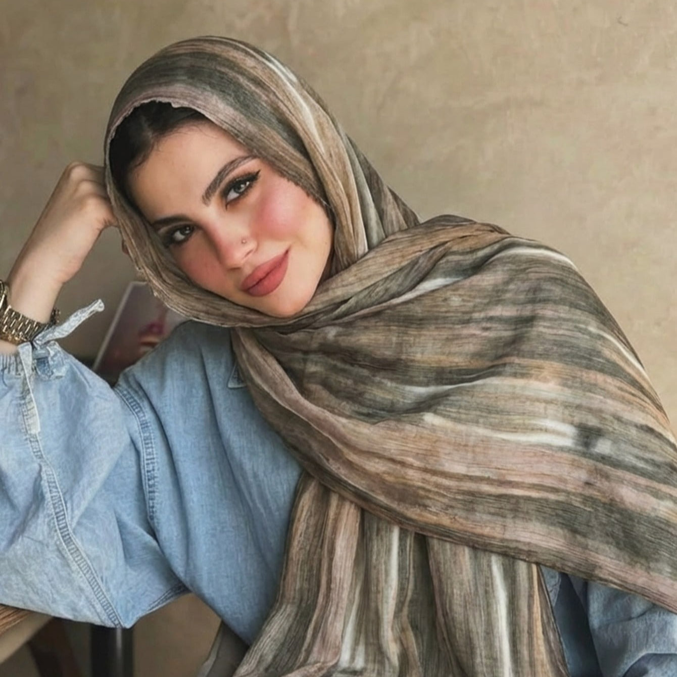 Rayon Gradient Tie-Dye Scarf(MH216)