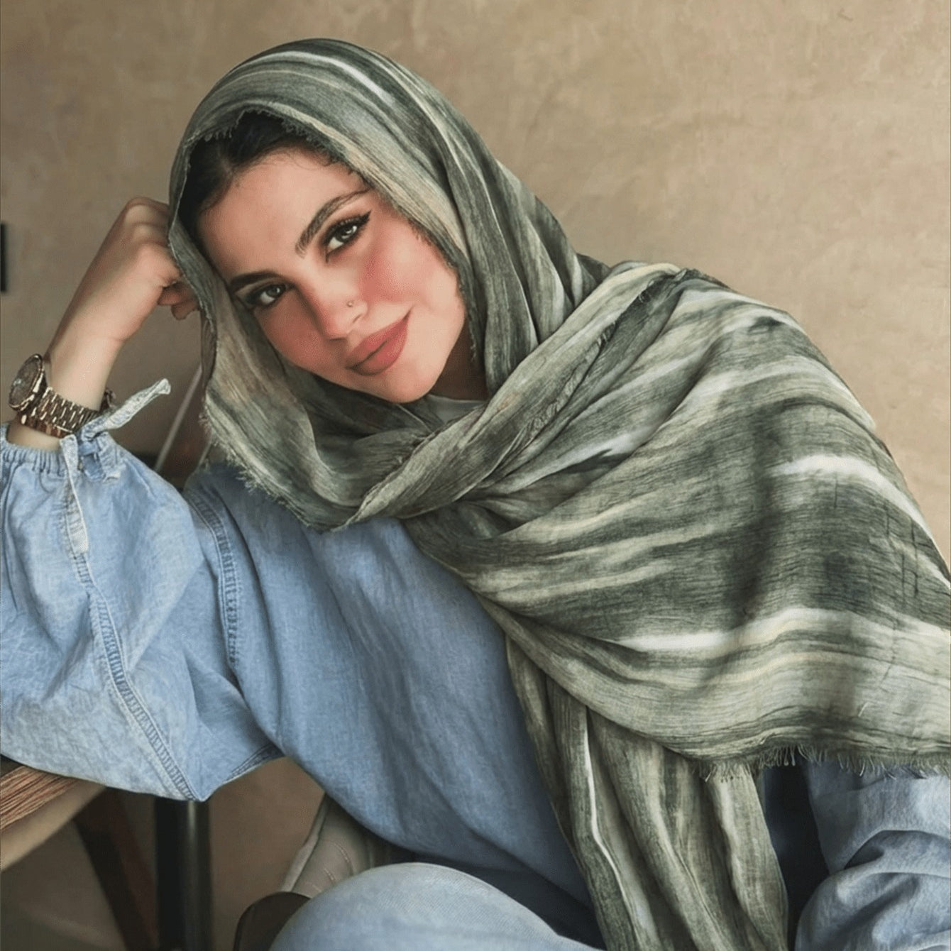 Rayon Gradient Tie-Dye Scarf(MH216)