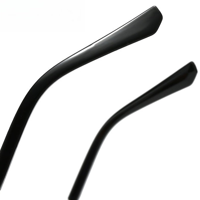 Vintage Rimless Cut Edge Sunglasses - Frameless Polygon Statement Piece (MAC266)