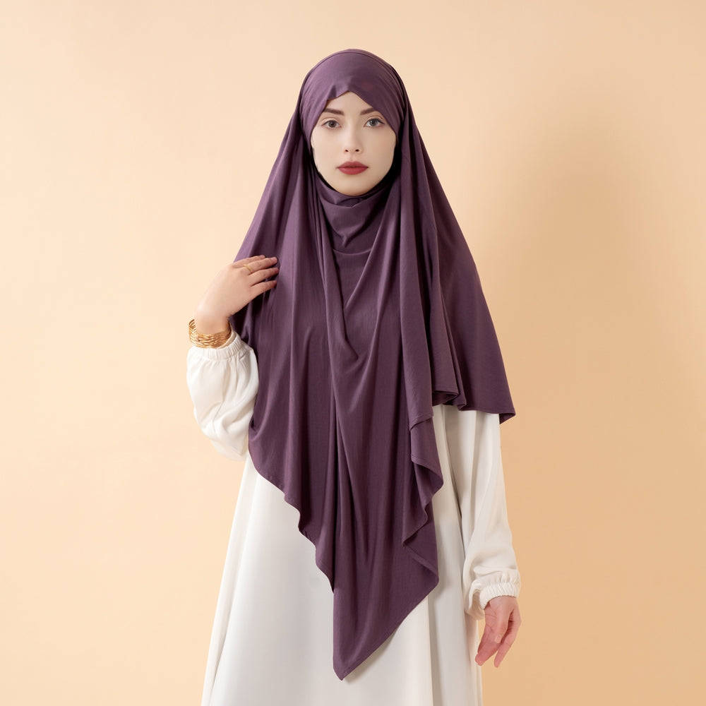 Serenity Veil Set | Premium Lenzing™ Modal Khimar & Dress Two-Piece Set (MK026)