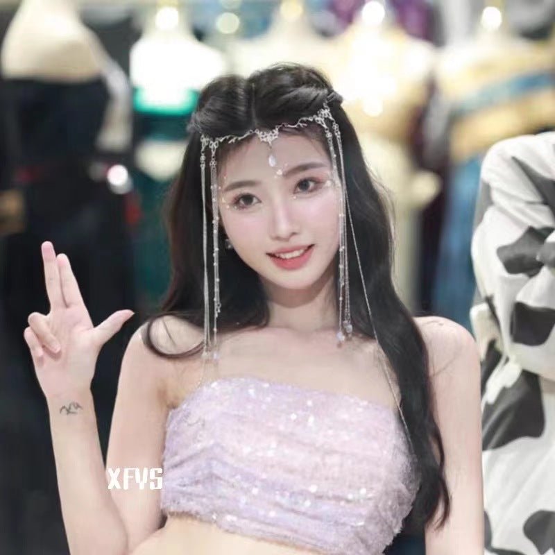 Elegance‌ Crystal Teardrop Hair Jewelry Forehead Accent (MAC335) - Mariam's Collection