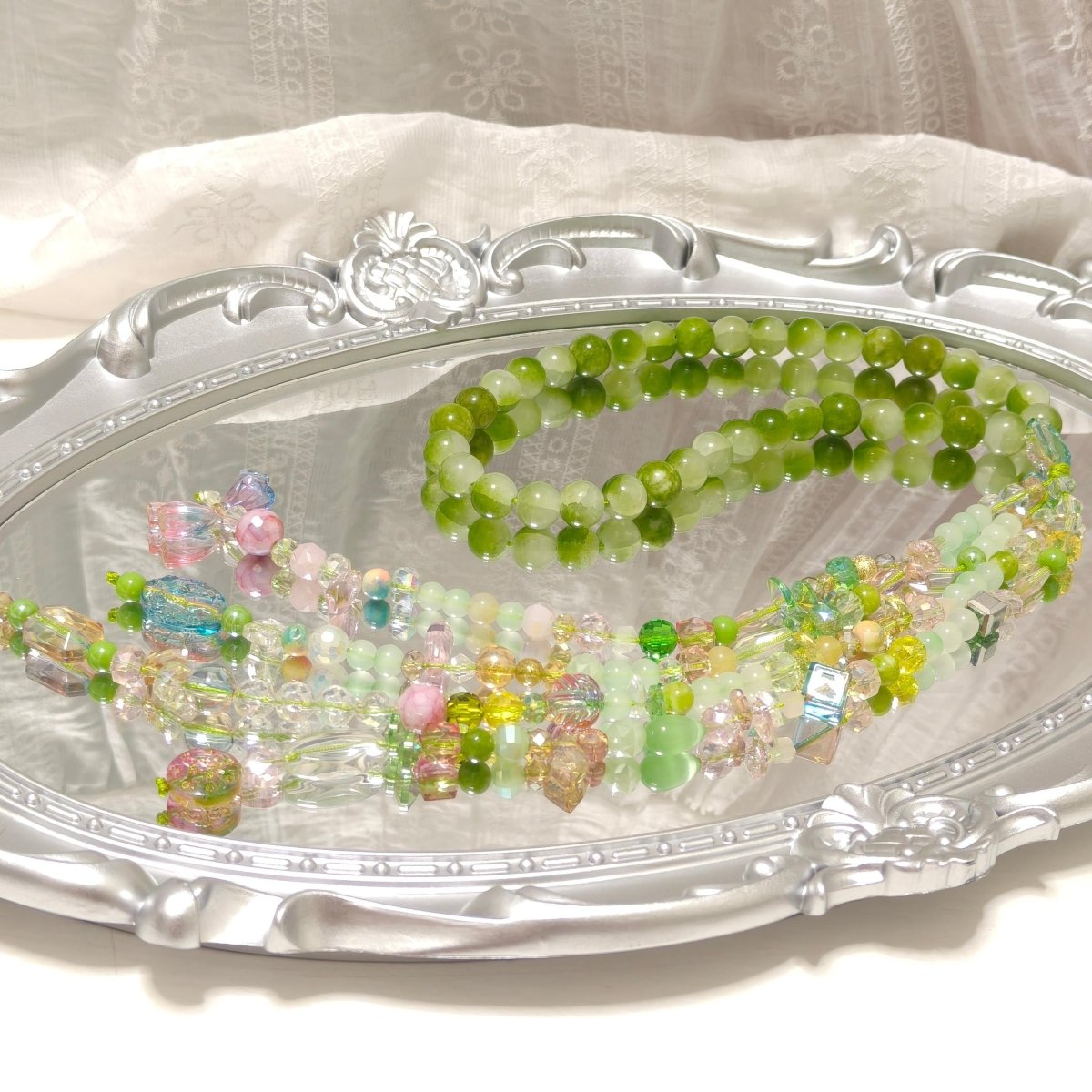 Elegance Islamic Gift Muslim Glass Tasbeeh with Beaded Tassel (MR082) - Mariam's Collection